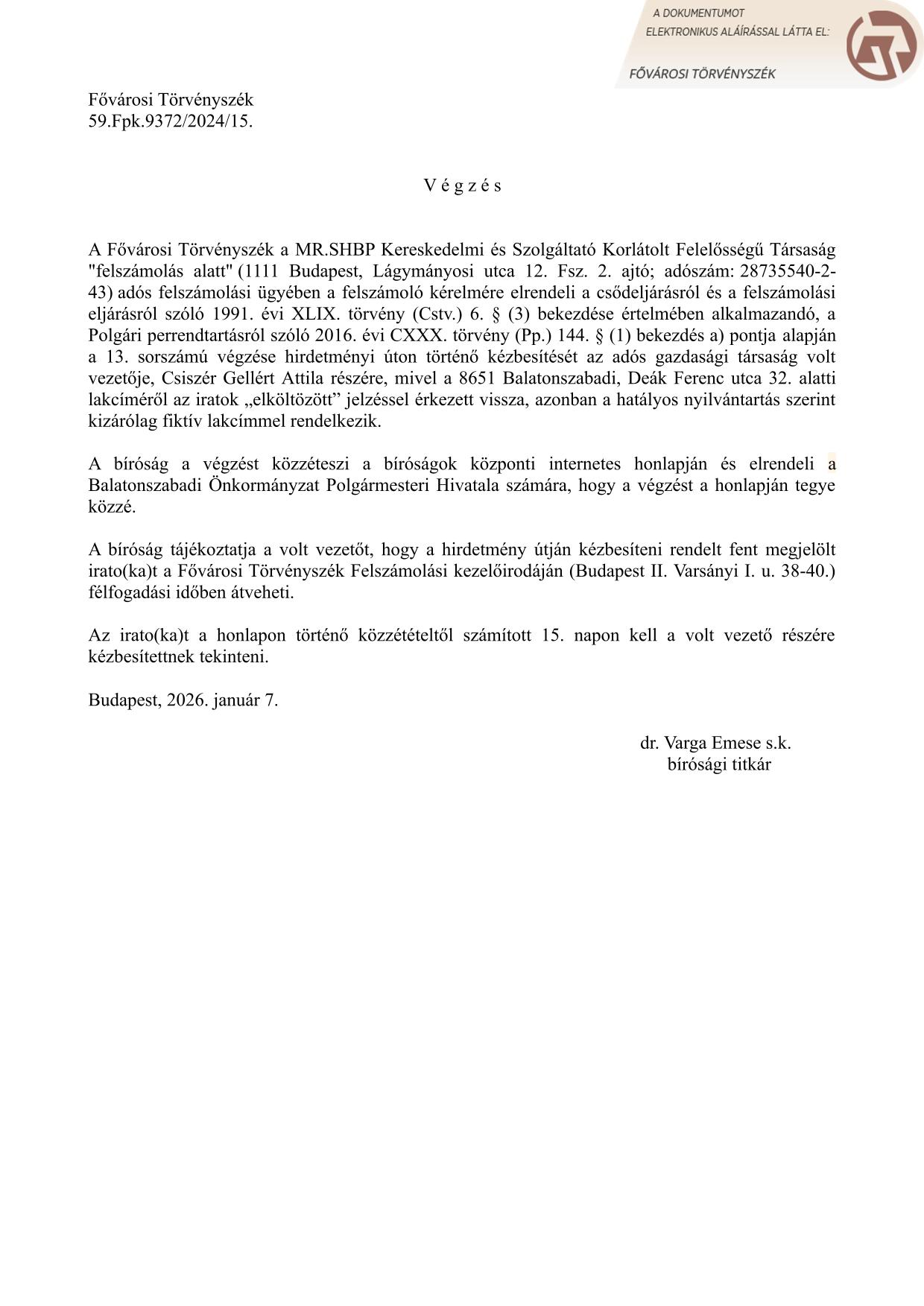 Végzés   MR.SHBP KFT. 1